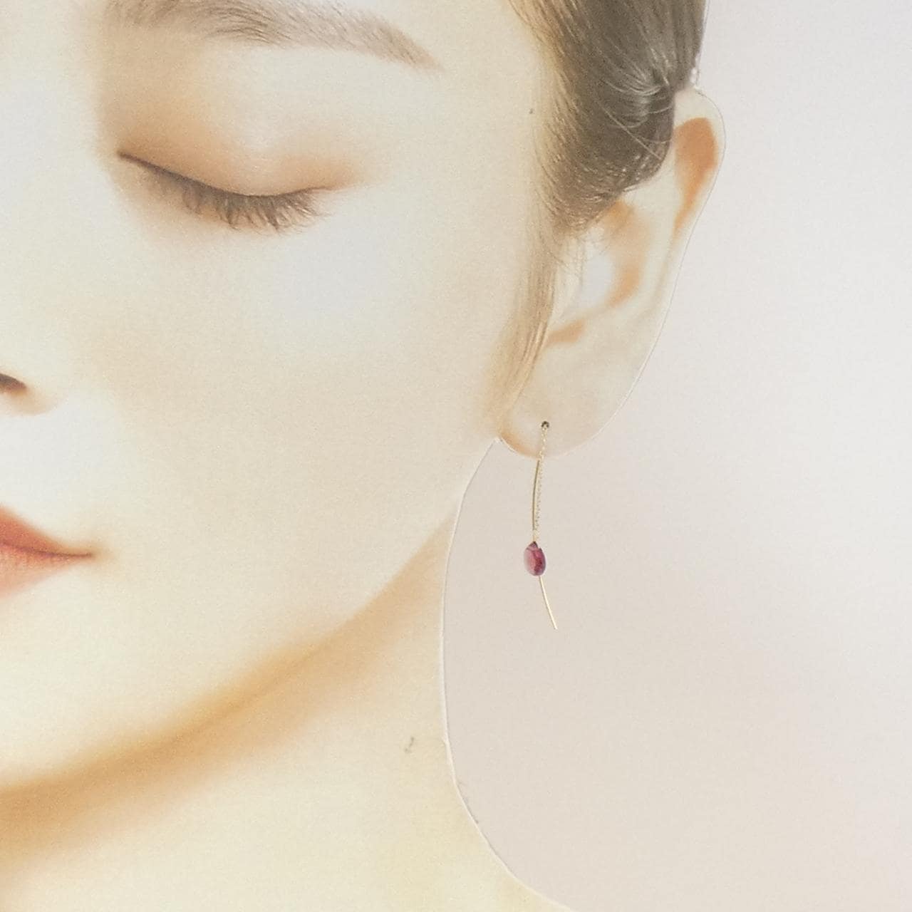 K10YG ガーネット ピアス