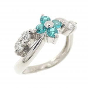 PT900 フラワー トルマリン リング 0.26CT