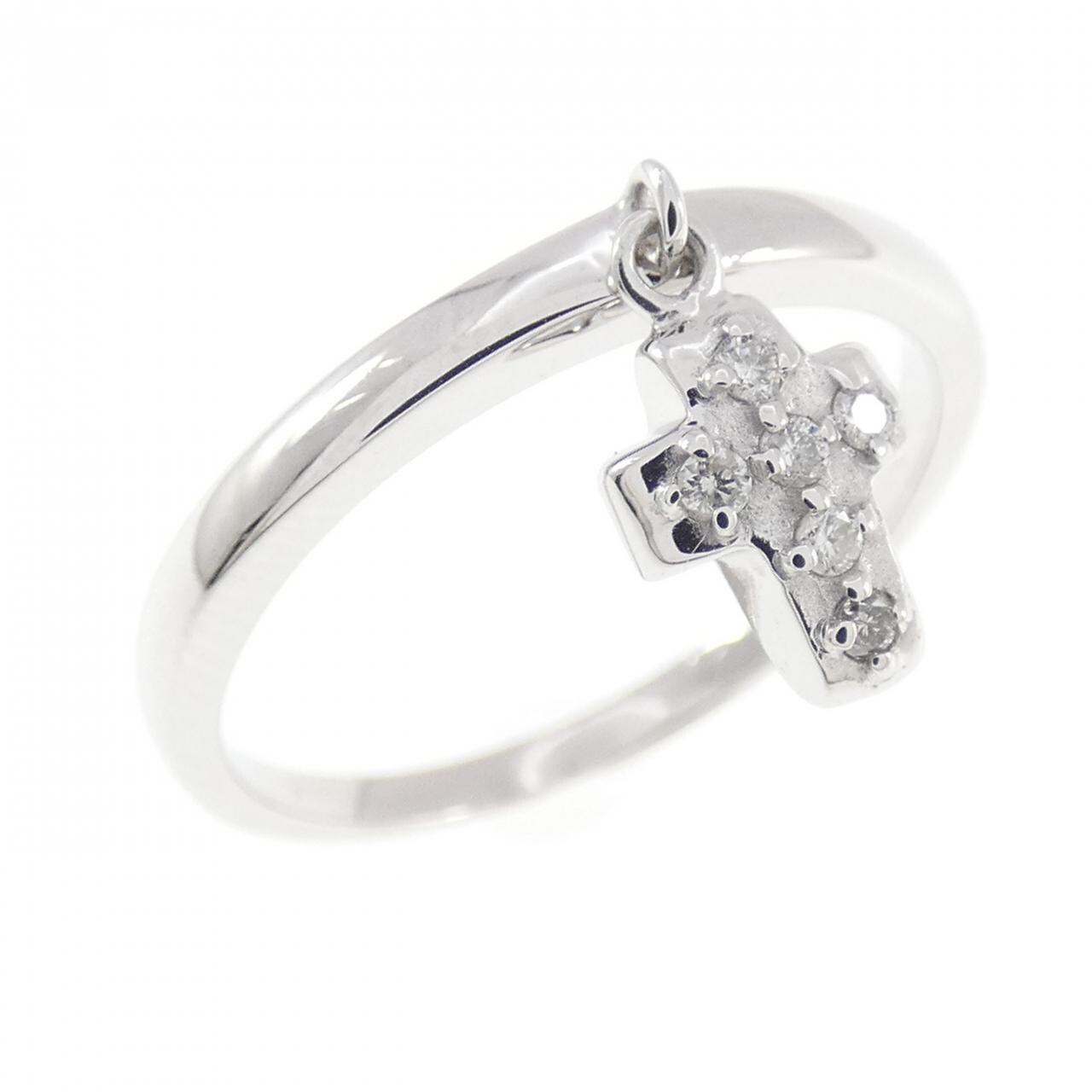コメ兵｜K10WG クロス ダイヤモンド リング 0.04CT｜ジュエリー