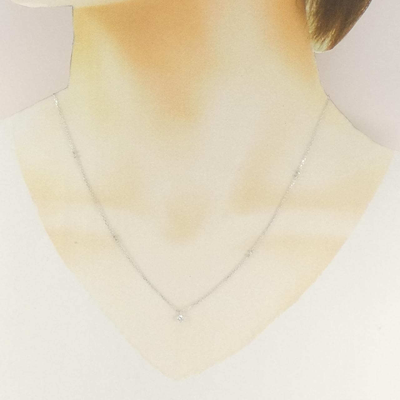 K18WG ダイヤモンド ネックレス 0.10CT