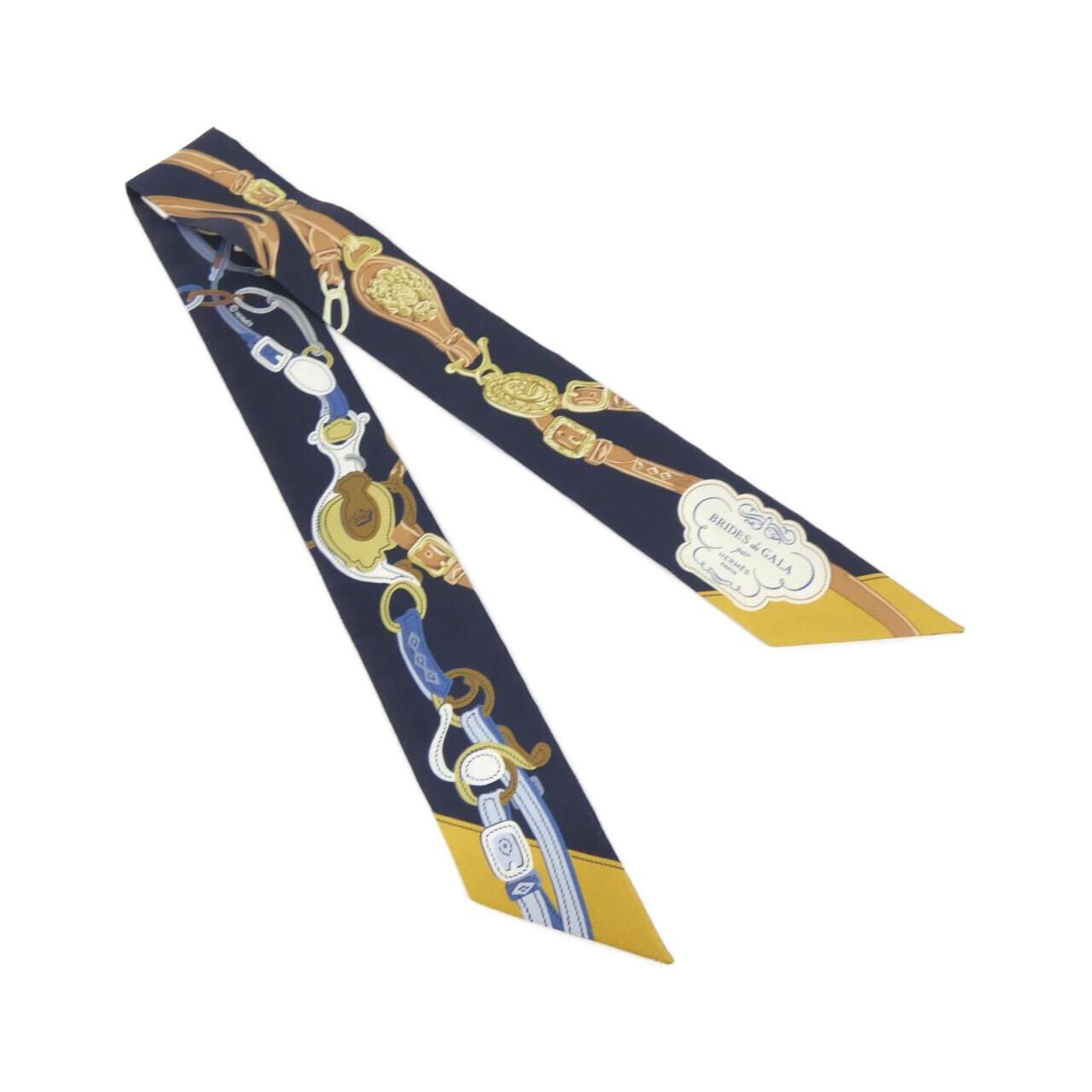 [Unused items] HERMES BRIDES DE GALA APPLIQUE Twilly 063940S Scarf