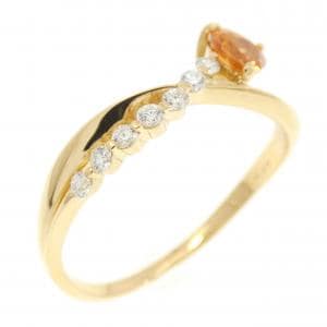 K18YG ハート ガーネット リング 0.31CT