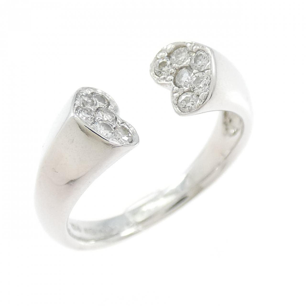 K18WG ハート ダイヤモンド リング 0.20CT