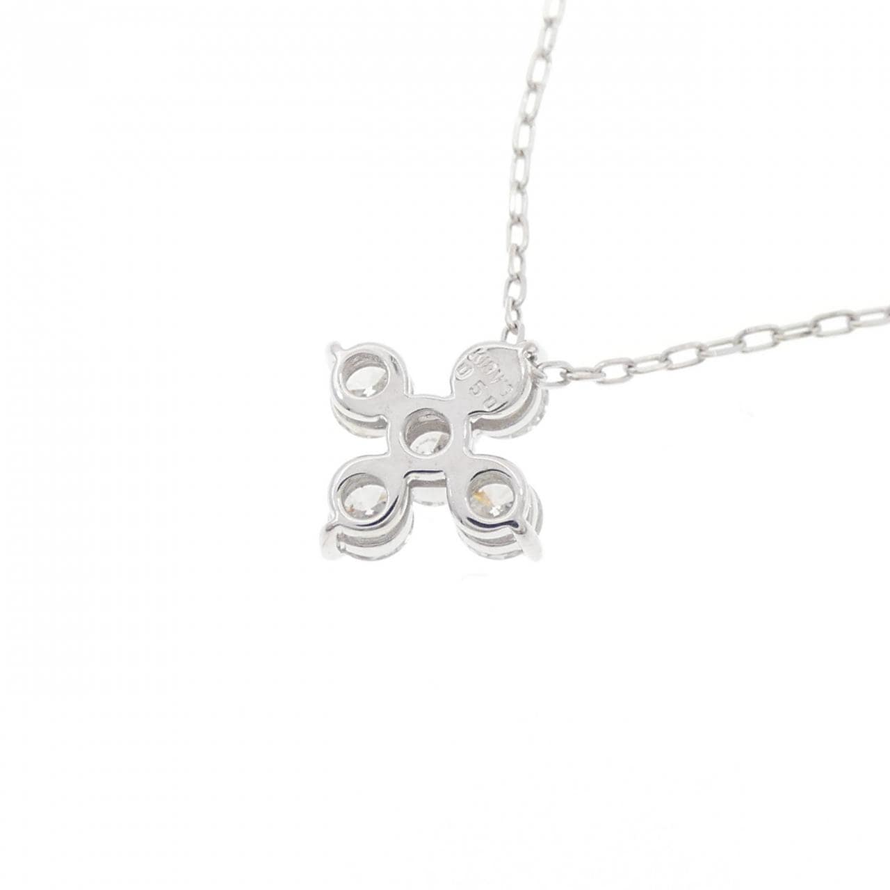 K18WG フラワー ダイヤモンド ネックレス 0.50CT