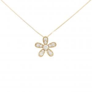K18YG フラワー ダイヤモンド ネックレス 0.30CT