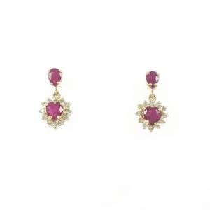 K18YG ルビー ピアス