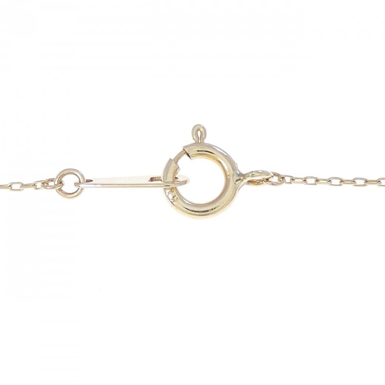 K10YG フラワー ダイヤモンド ネックレス 0.01CT