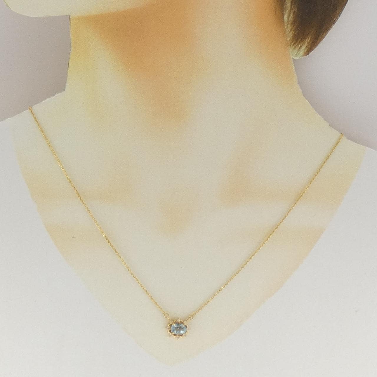 K18YG アクアマリン ネックレス 0.64CT