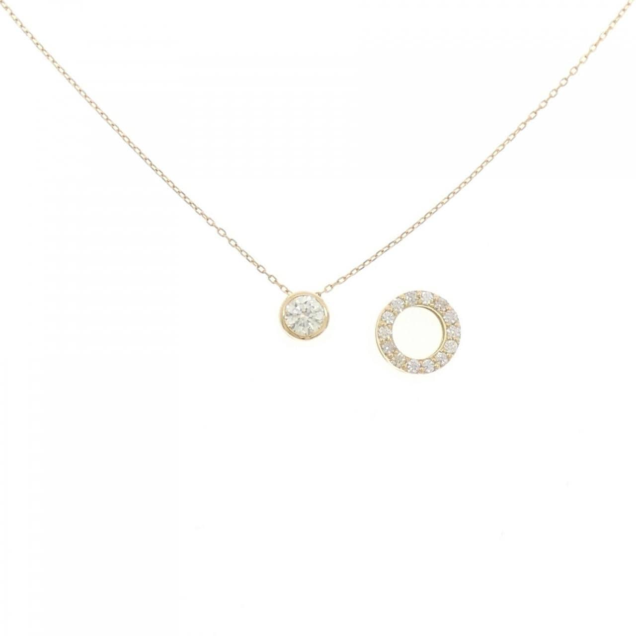 K18YG 2WAY ダイヤモンド ネックレス 0.221CT