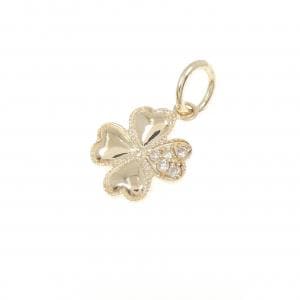 アガット クローバー ダイヤモンド ペンダント 0.03CT