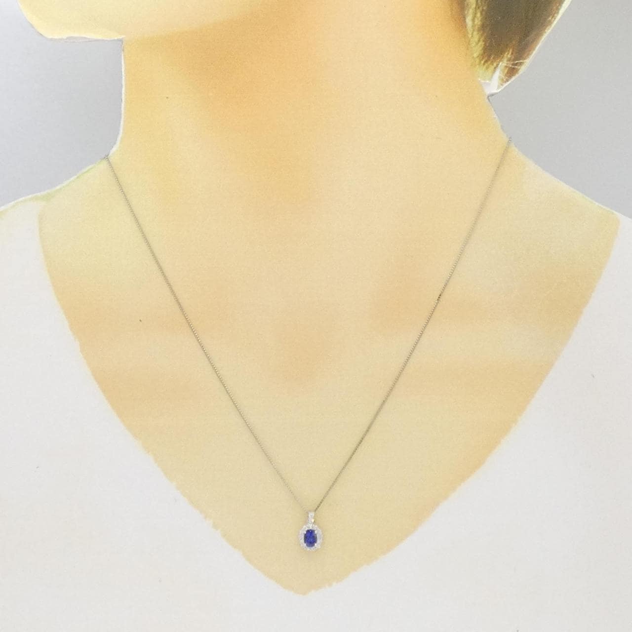 [BRAND NEW] PT Sapphire Necklace 0.45CT