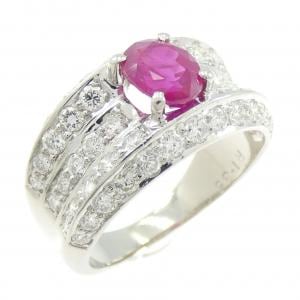 PT 非加熱 ルビー リング 1.35CT ビルマ産