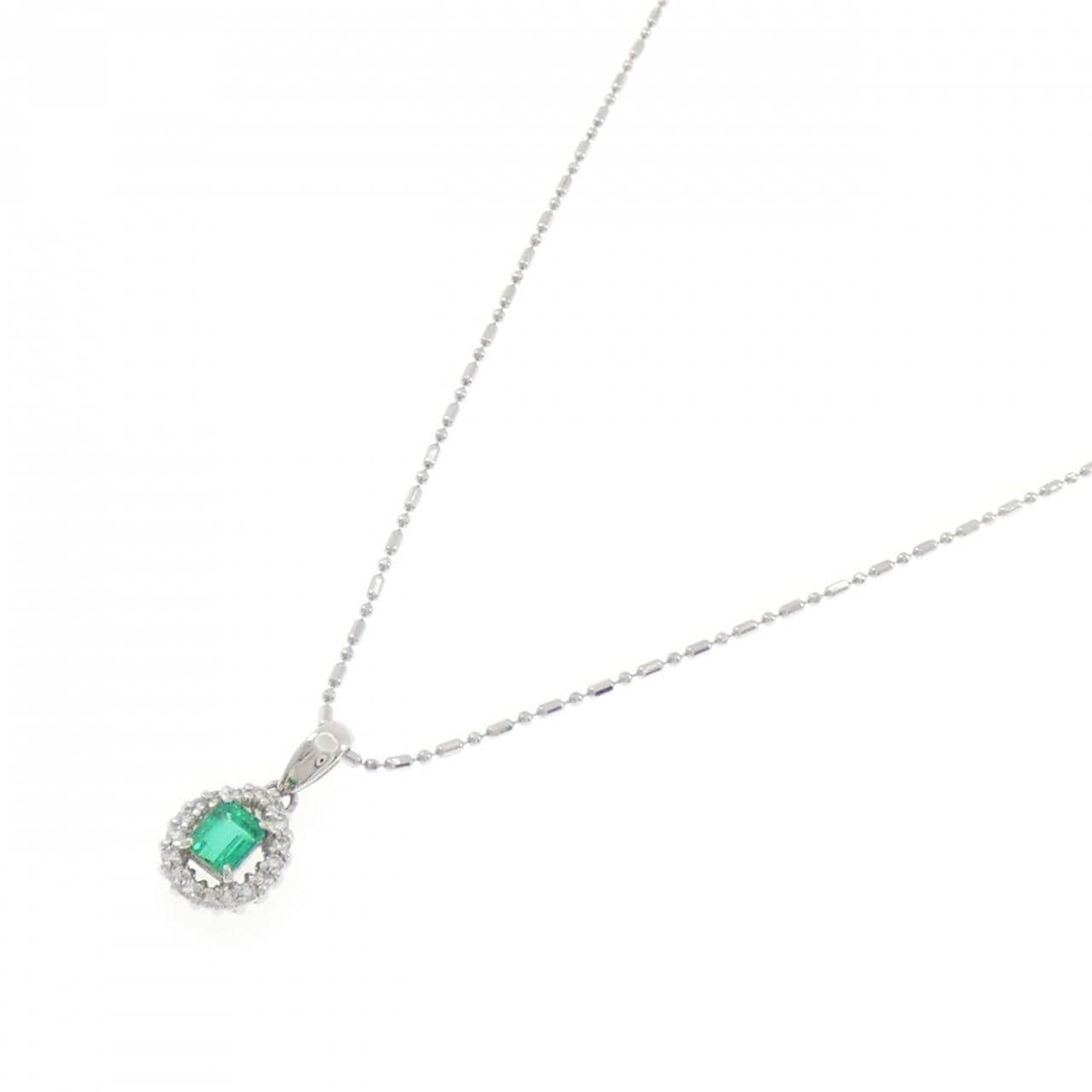 PT900/PT850 エメラルド ネックレス 0.30CT