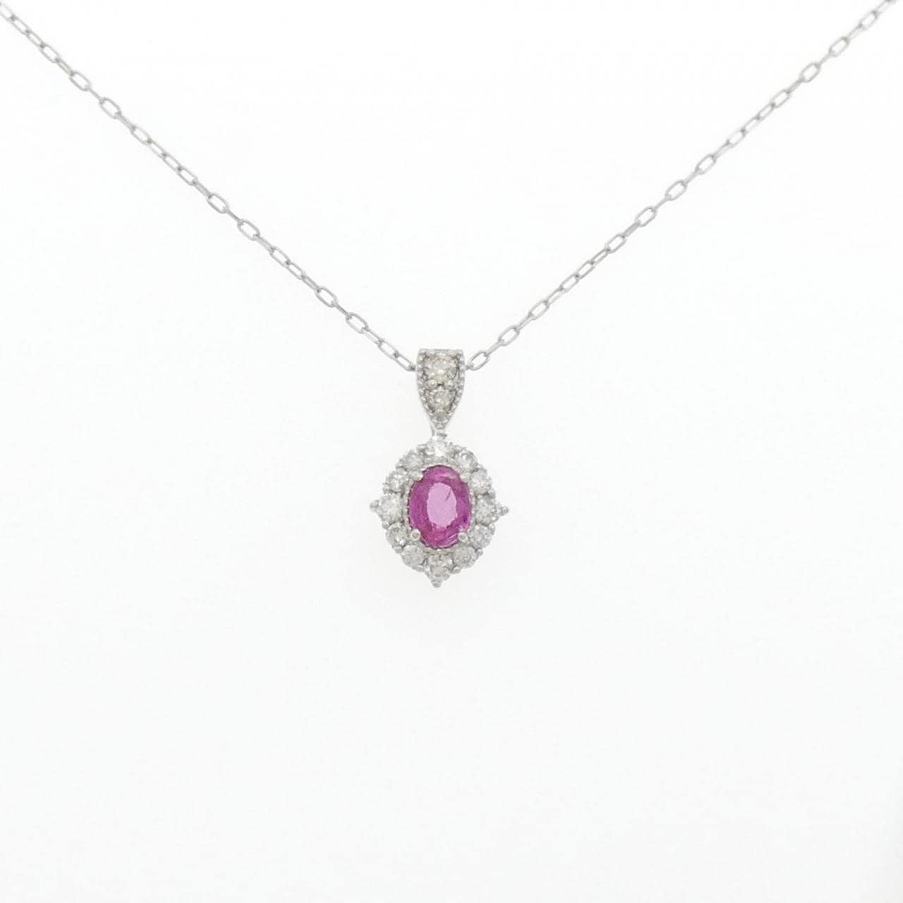 【新品】PT ルビー ネックレス 0.20CT