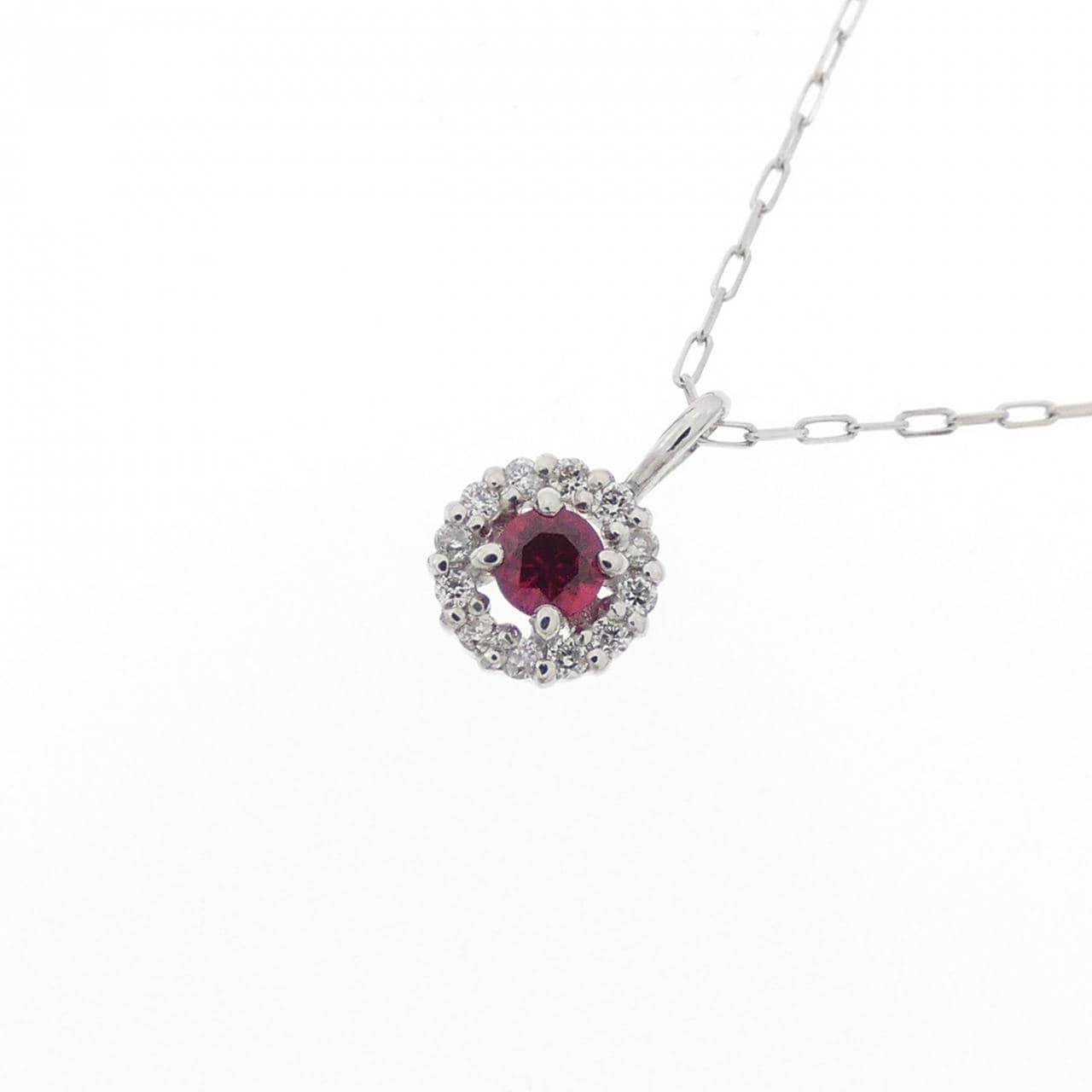 【新品】PT900 ルビー ネックレス 0.04CT