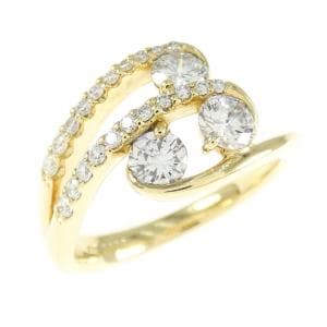 【リメイク】K18YG ダイヤモンド リング 0.228CT 0.202CT 0.206CT E-G SI1 Good