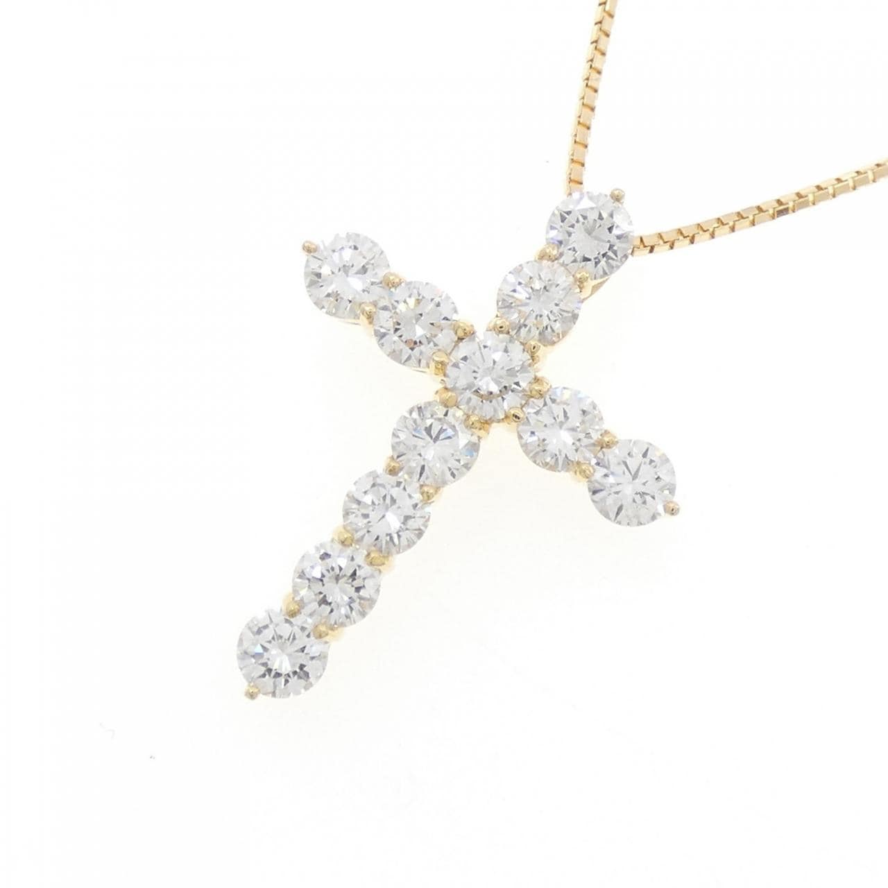 [BRAND NEW] K18YG Diamond Necklace 2.239CT EF VS1-2 VG