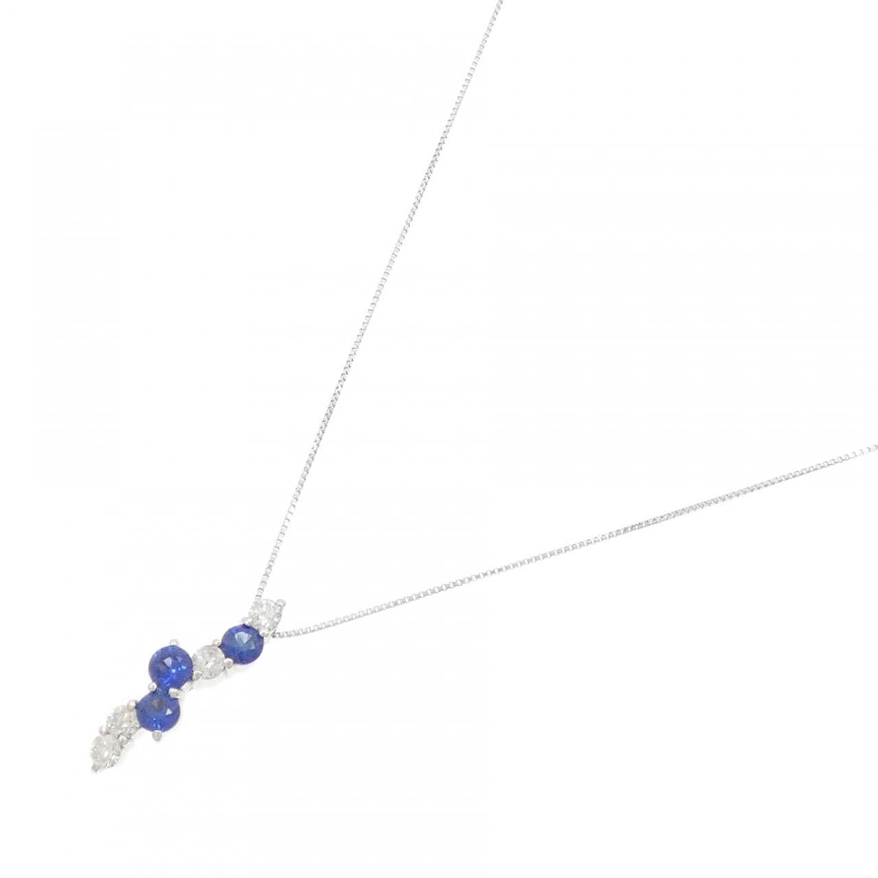 K18WG サファイヤ ネックレス 0.62CT