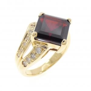 K18YG ガーネット リング 4.74CT