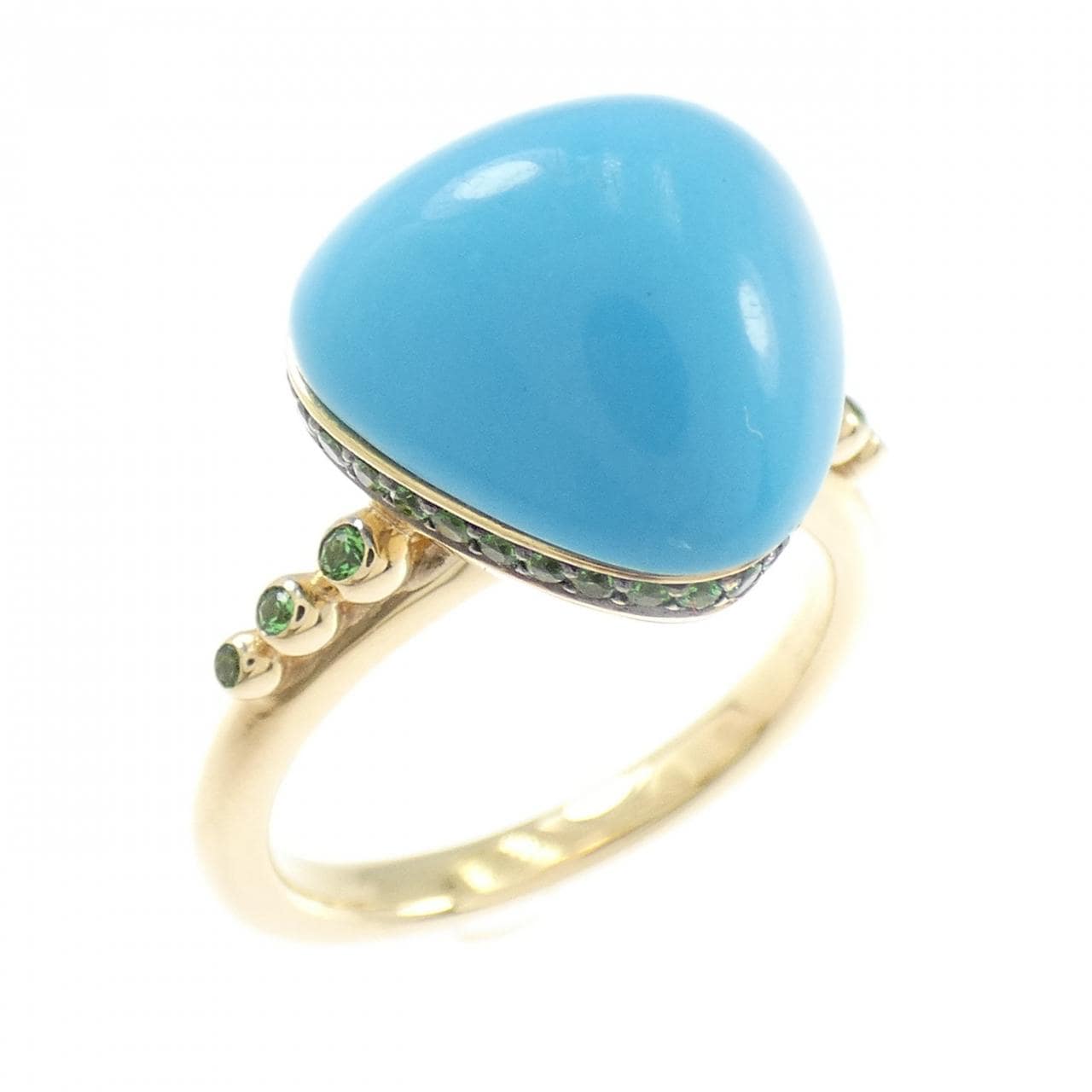 750YG/750BG 模造石 リング 5.68CT