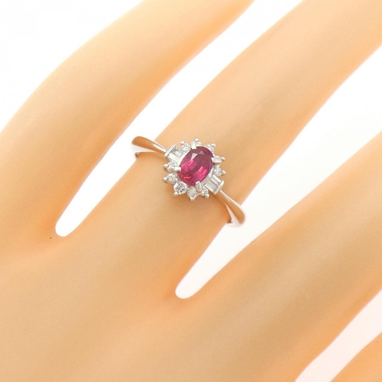 PT900 ルビー リング 0.45CT