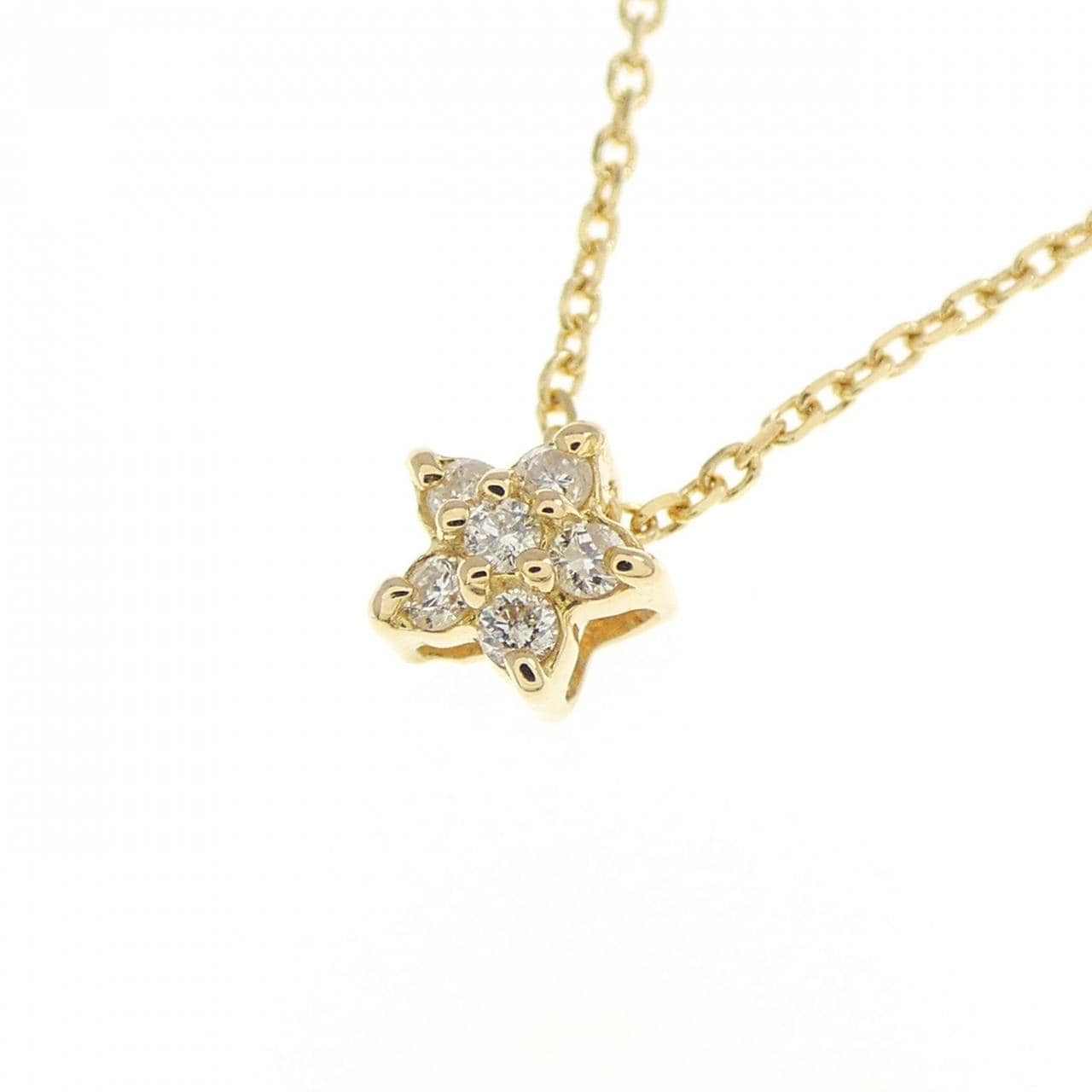 K18YG スター ダイヤモンド ネックレス 0.05CT