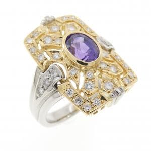 PT900/K18YG サファイヤ リング 1.24CT