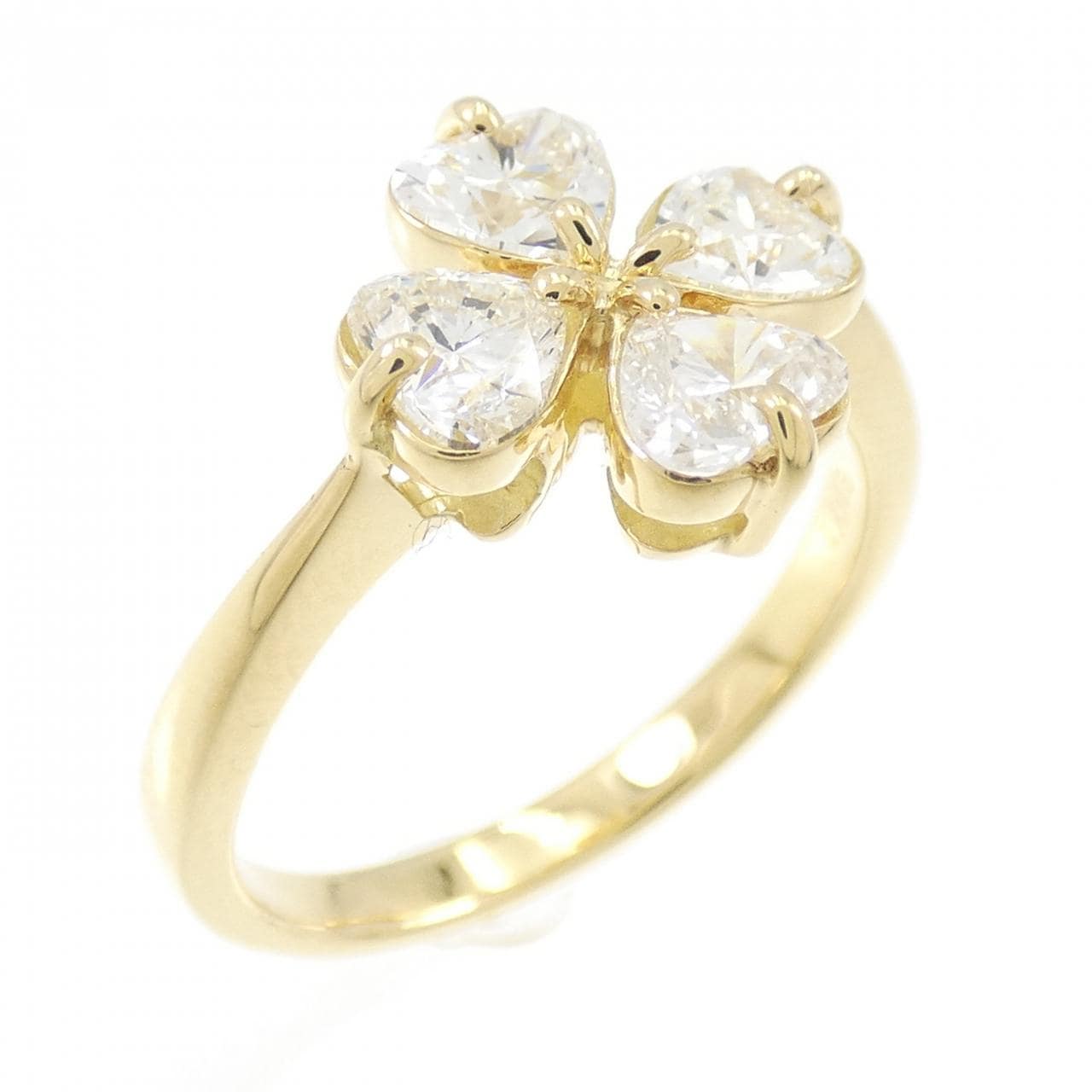 【新品】K18YG ダイヤモンド リング 1.013CT F SI1 ハートシェイプ