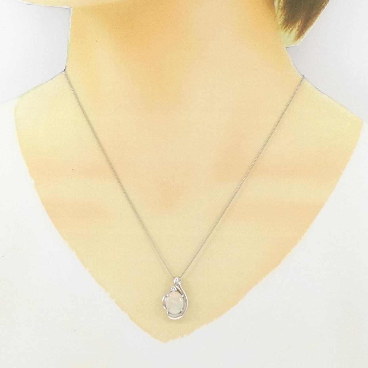 PT900/PT850 オパール ネックレス 1.41CT