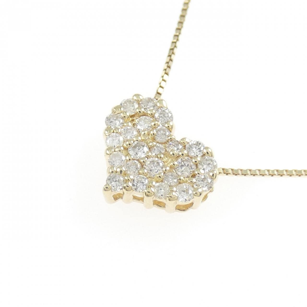 K10YG ハート ダイヤモンド ネックレス 0.28CT