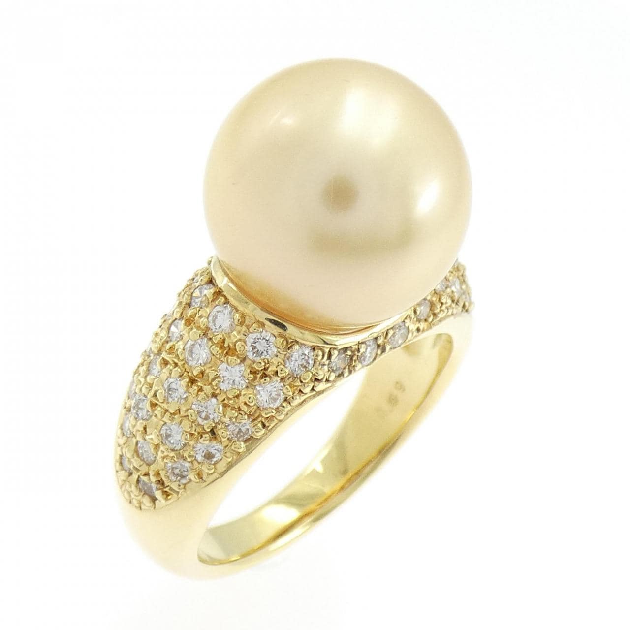 K18YG 白蝶パール リング 12.4mm