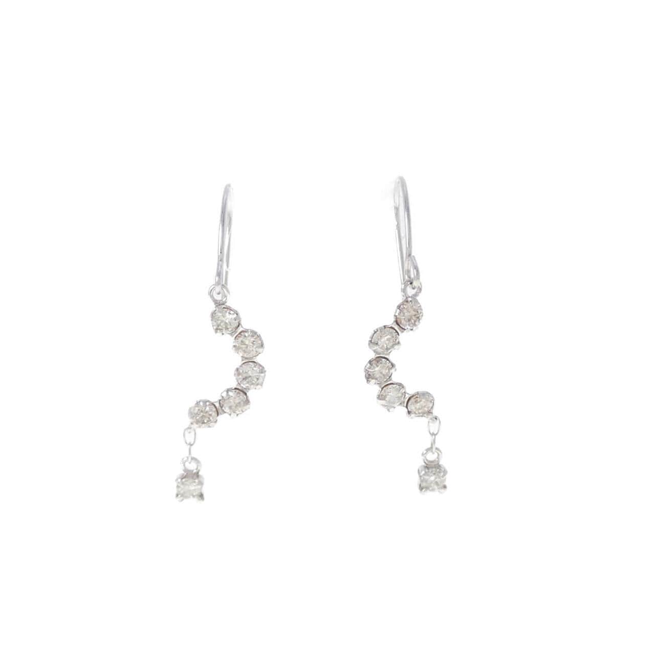 K18WG ダイヤモンド ピアス 0.30CT