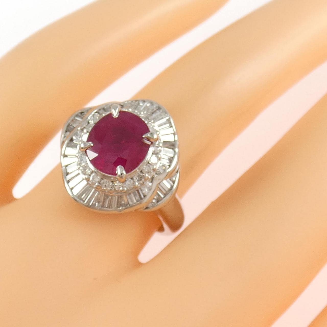 PT900 ルビー リング 1.87CT