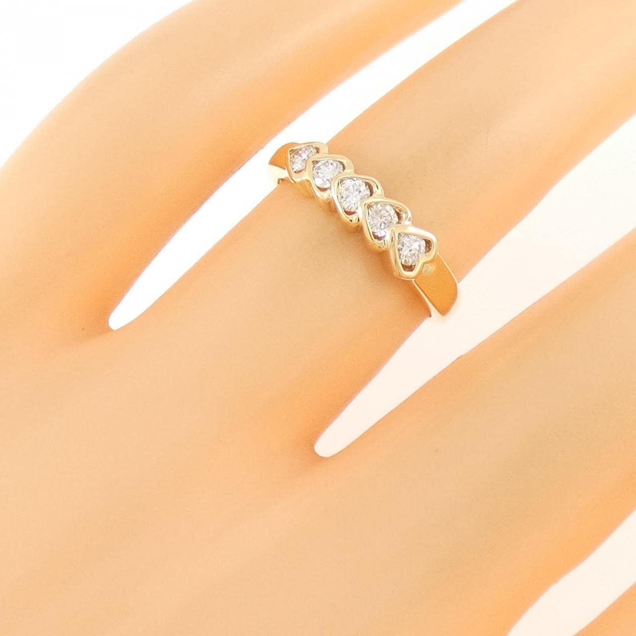 K18YG ハート ダイヤモンド リング 0.25CT