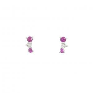 K18WG ルビー ピアス 0.26CT