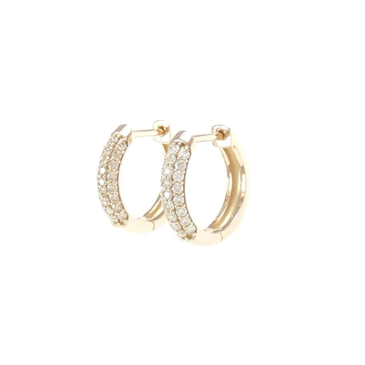 K18PG ダイヤモンド フープ ピアス 0.32CT