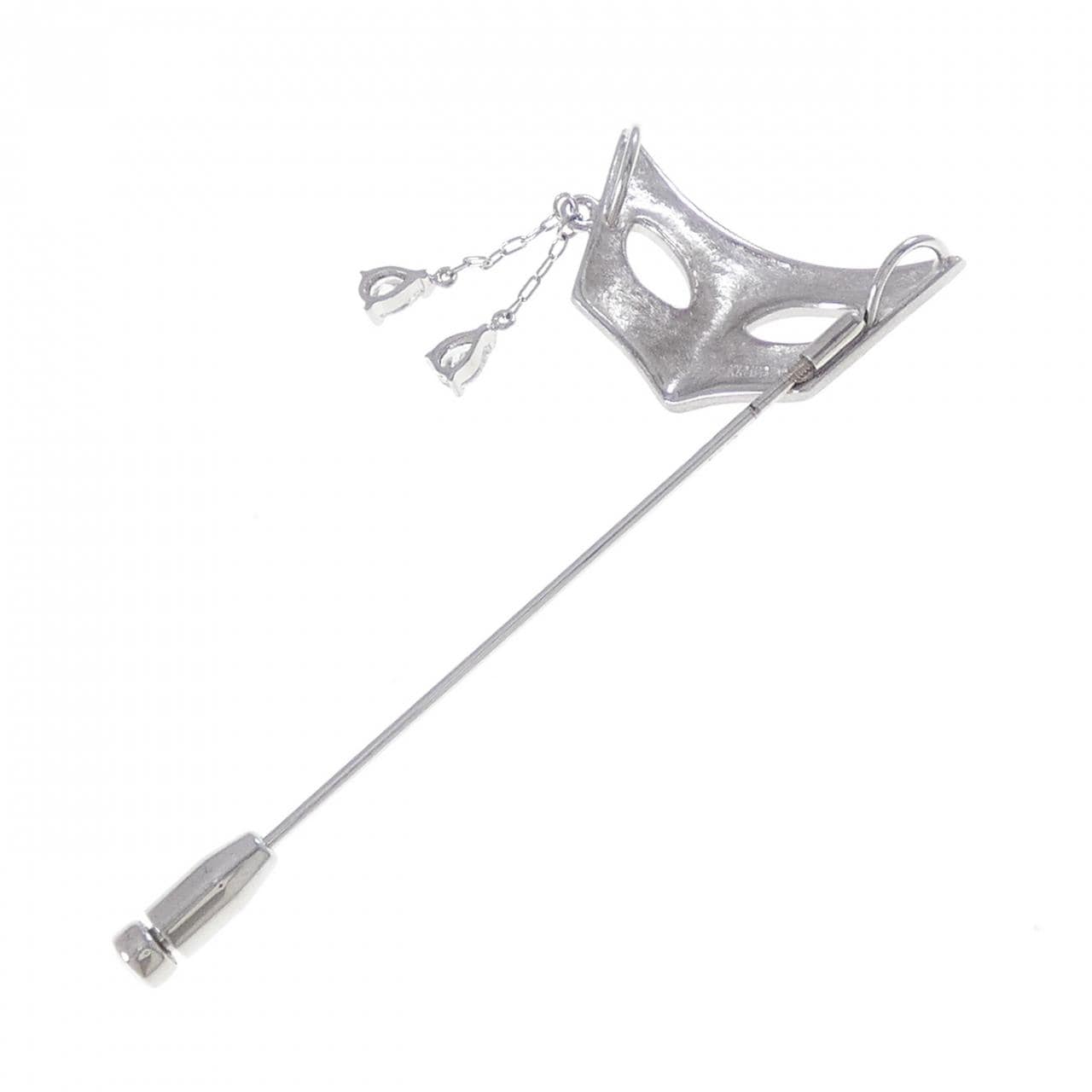 K18WG/K14WG ダイヤモンド ブローチ 0.23CT