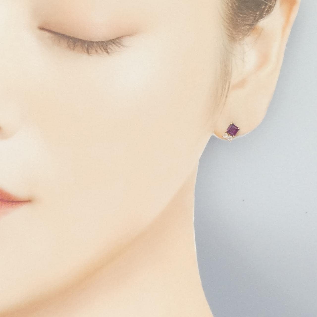 K18PG ガーネット ピアス