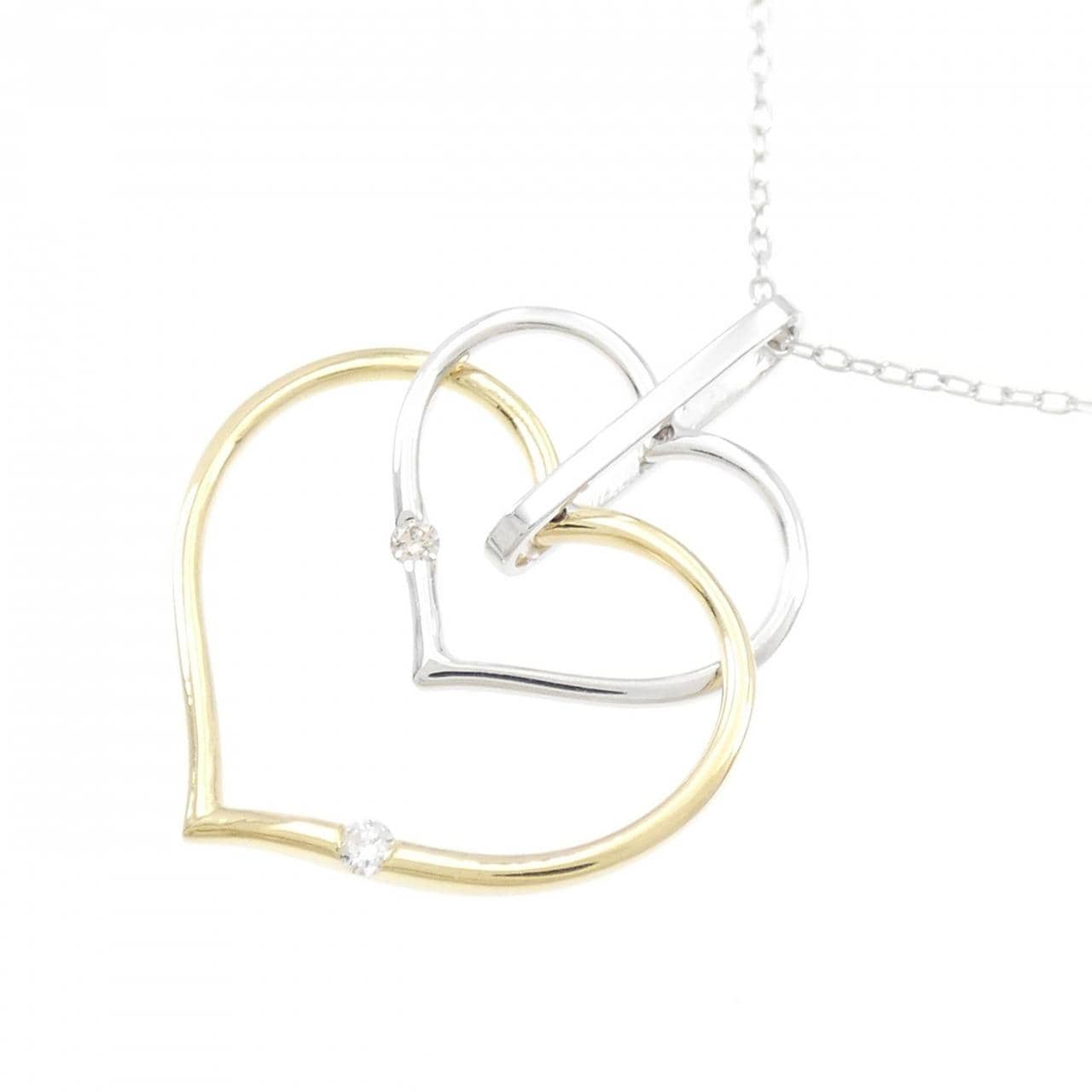 K18YG/K18WG heart Diamond necklace 0.035CT