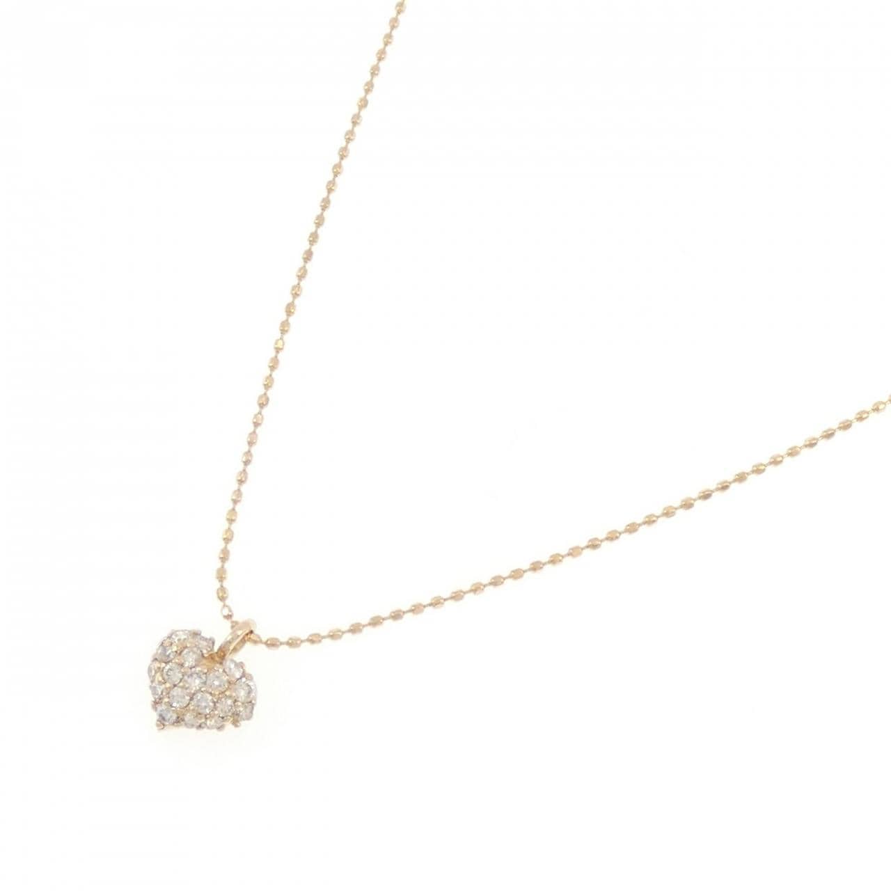 K18PG ハート ダイヤモンド ネックレス 0.19CT