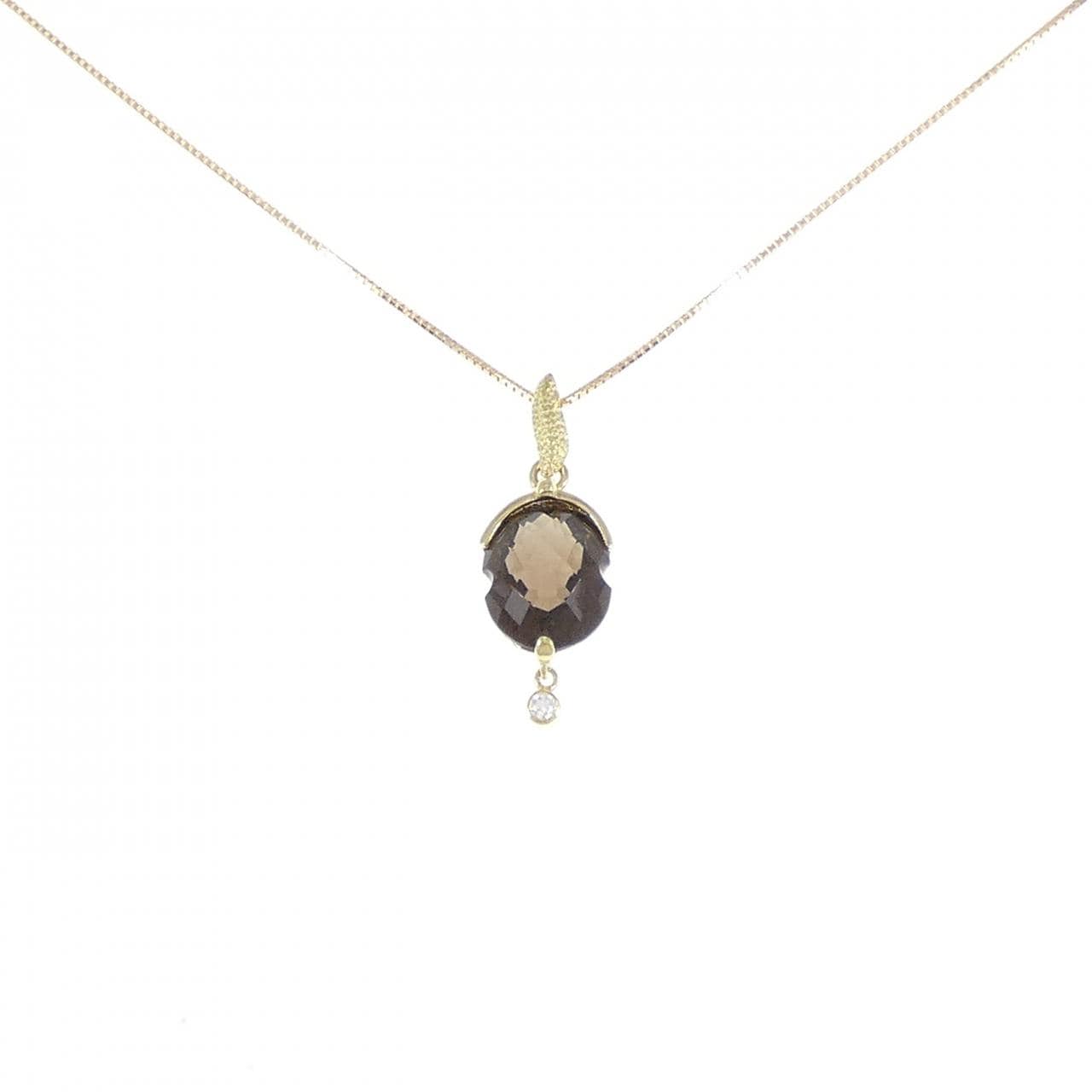 K18YG スモーキークオーツ ネックレス 3.51CT