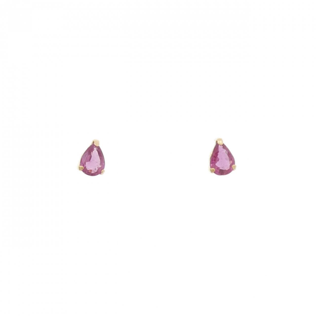 【新品】K18YG ルビー ピアス 0.26CT