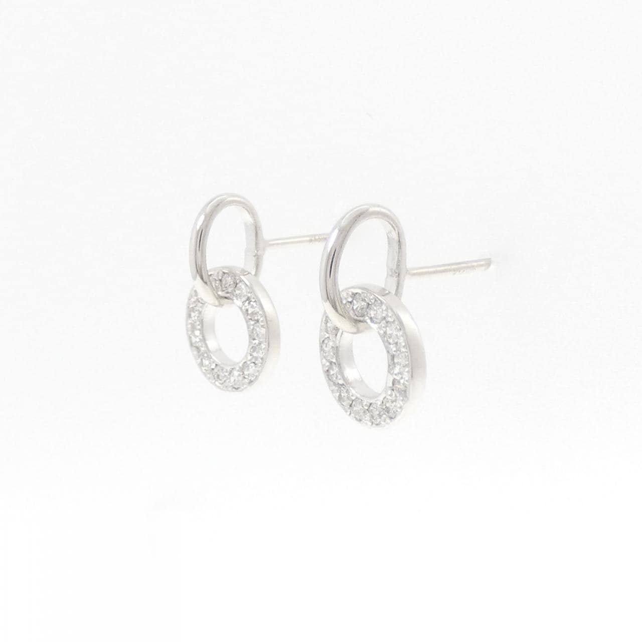 K14WG ダイヤモンド ピアス