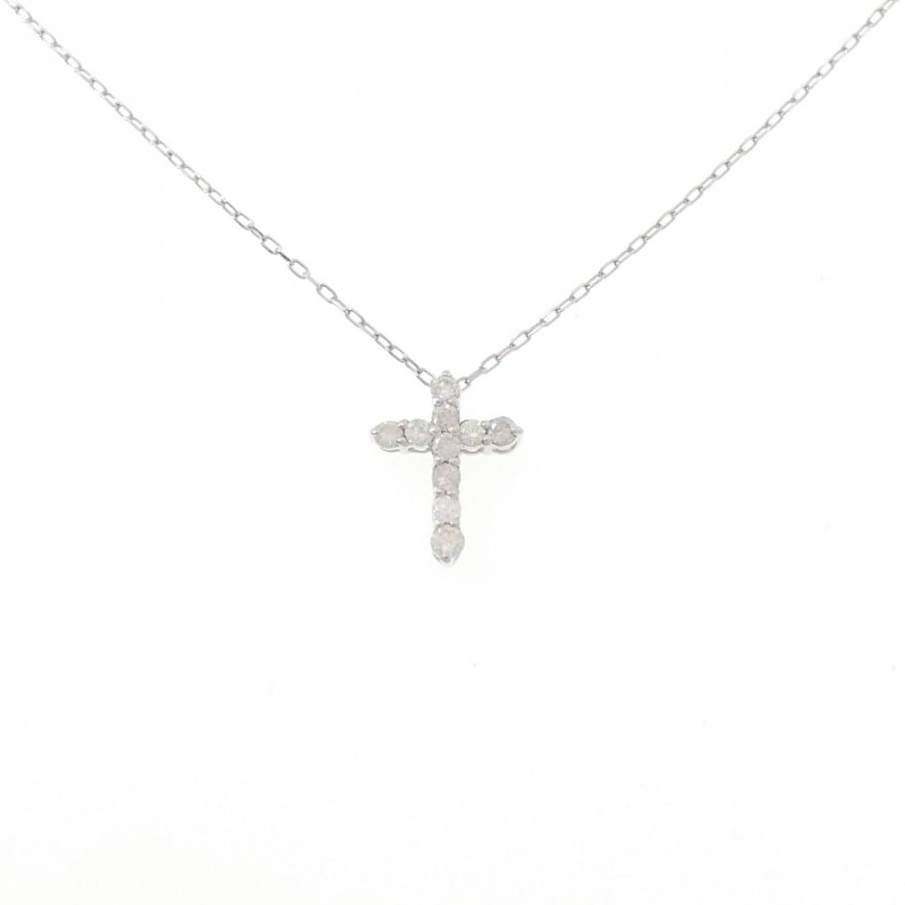 PT900/PT850 クロス ダイヤモンド ネックレス 0.30CT