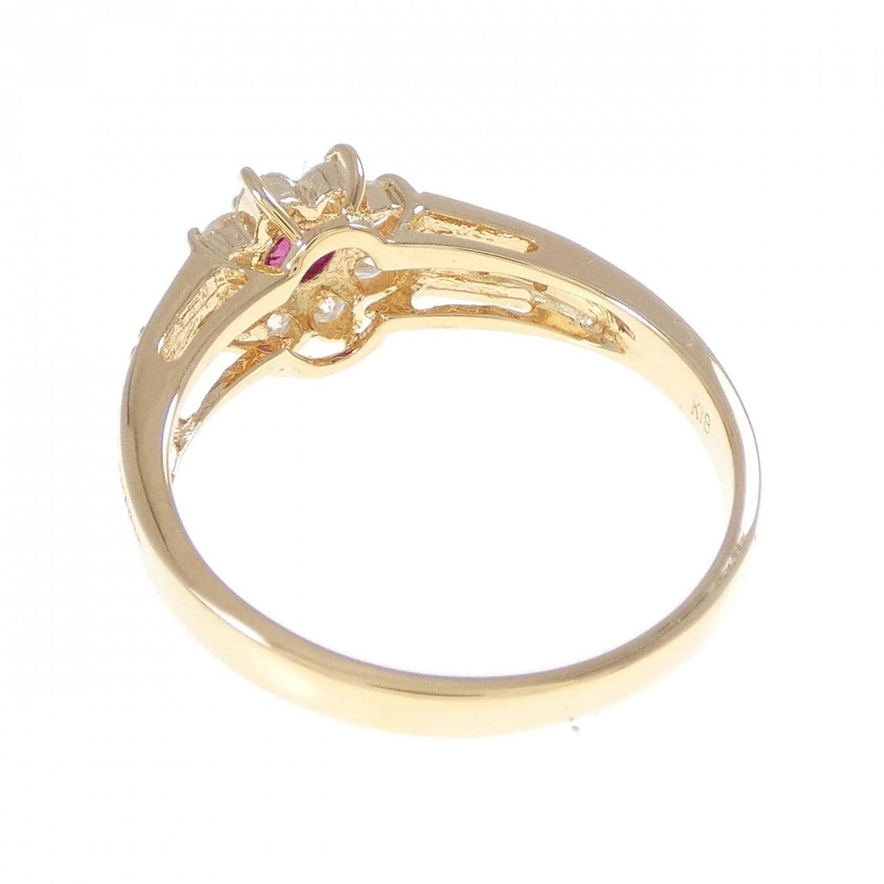 K18YG ルビー リング 0.3CT