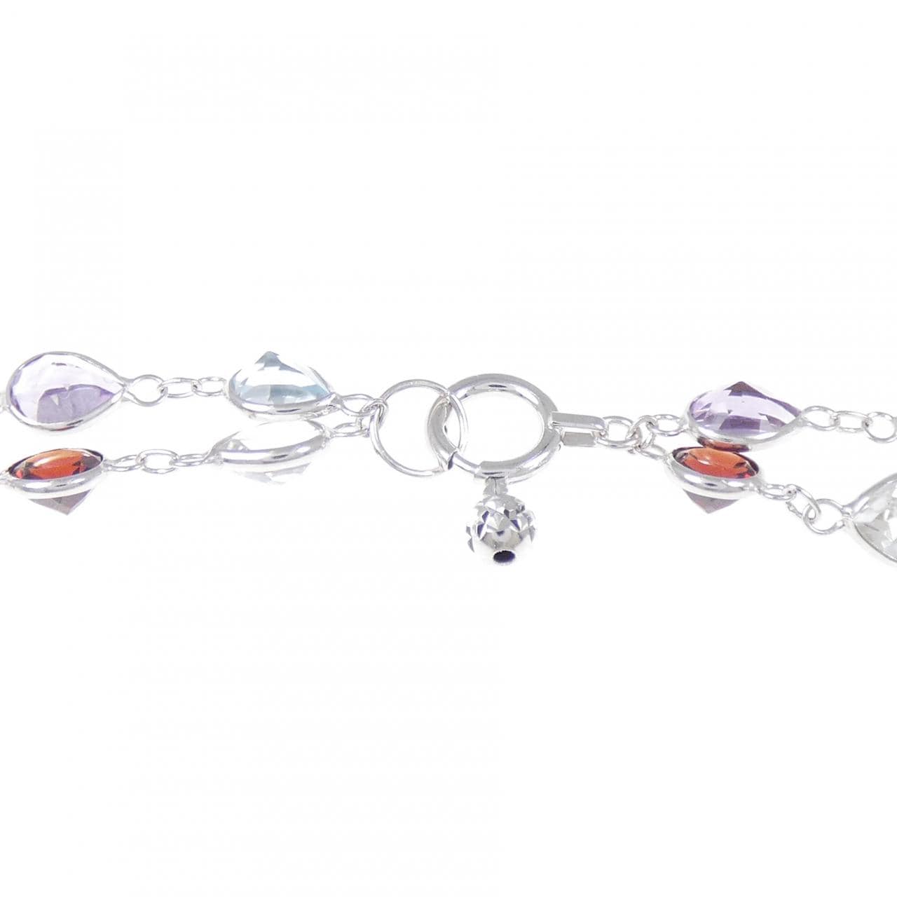 K18WG カラーストーン ネックレス