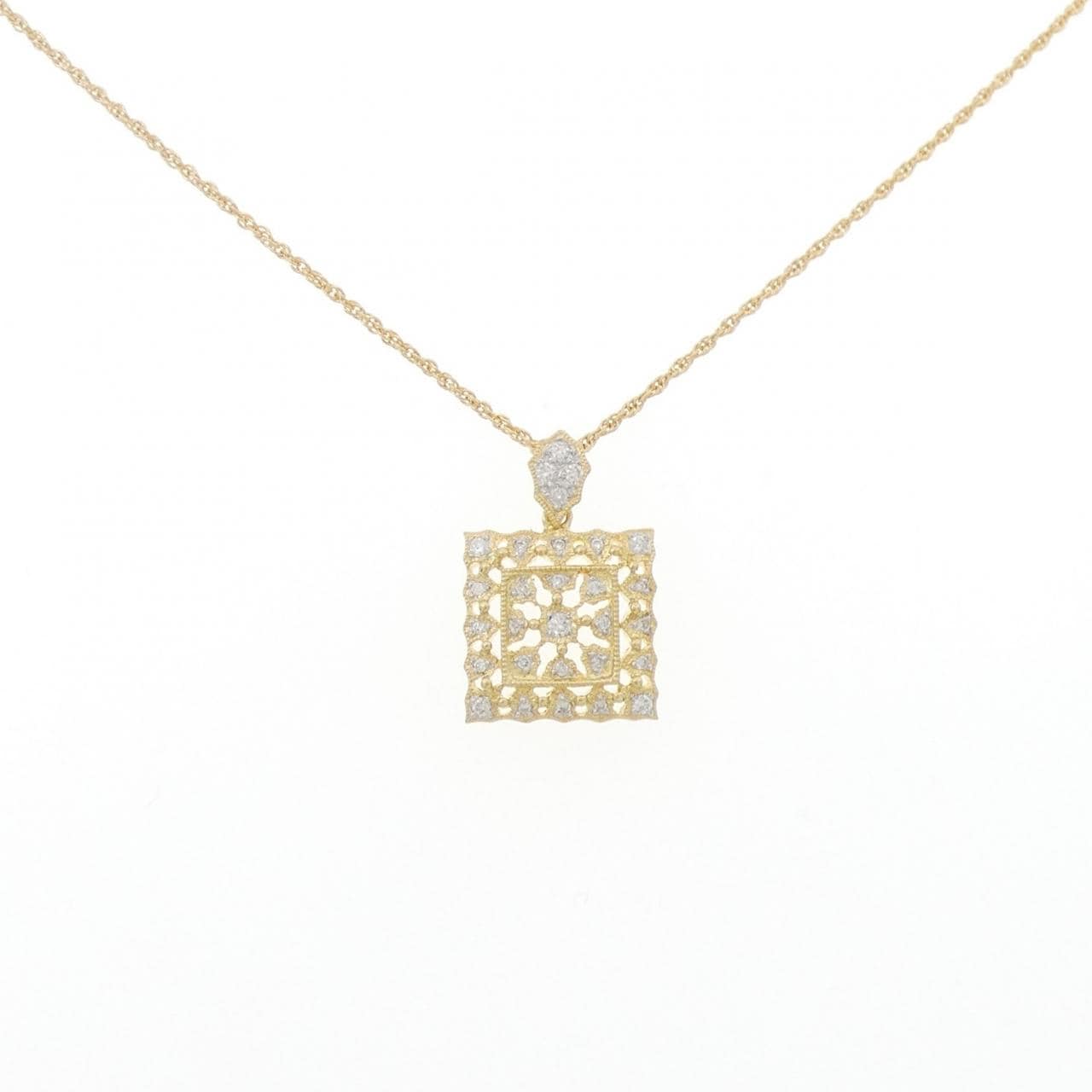K18YG/K18WG ダイヤモンド ネックレス 0.22CT