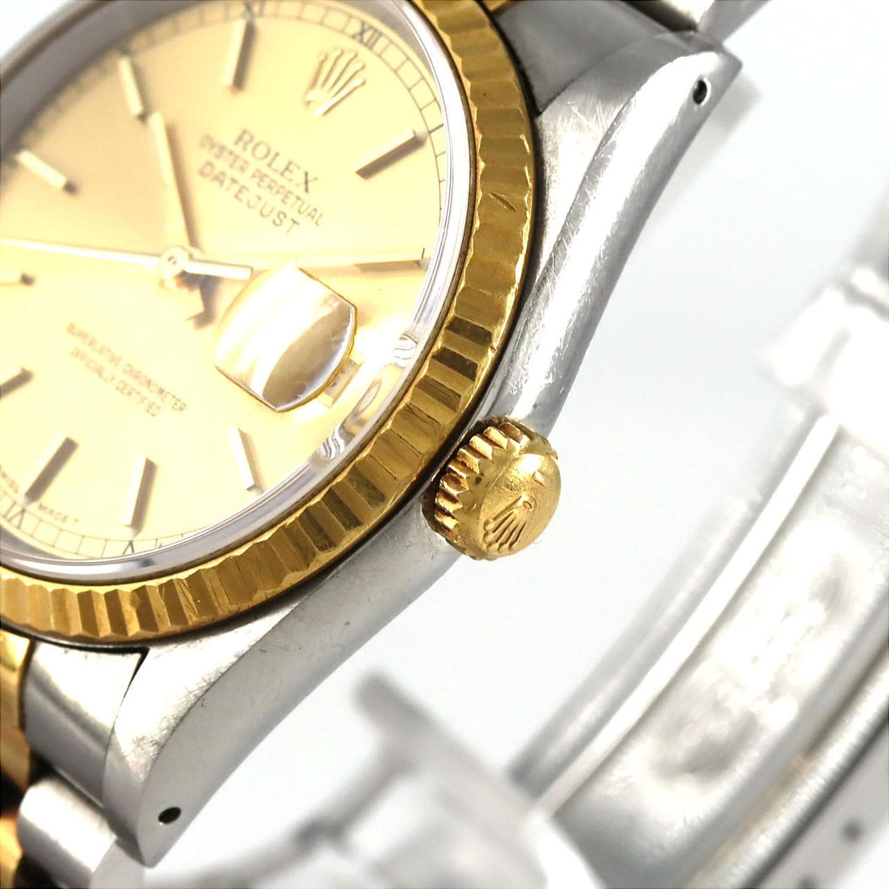 【ノーメンテナンス還元価格】ロレックス デイトジャスト 16233 SSxYG 自動巻 X番