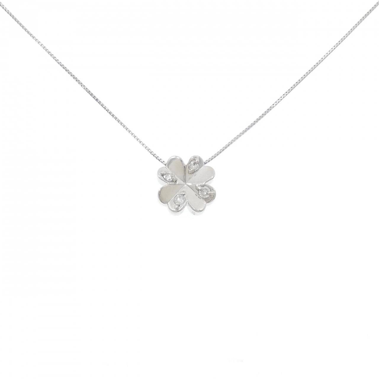 PT900/PT850 クローバー ダイヤモンド ネックレス 0.13CT