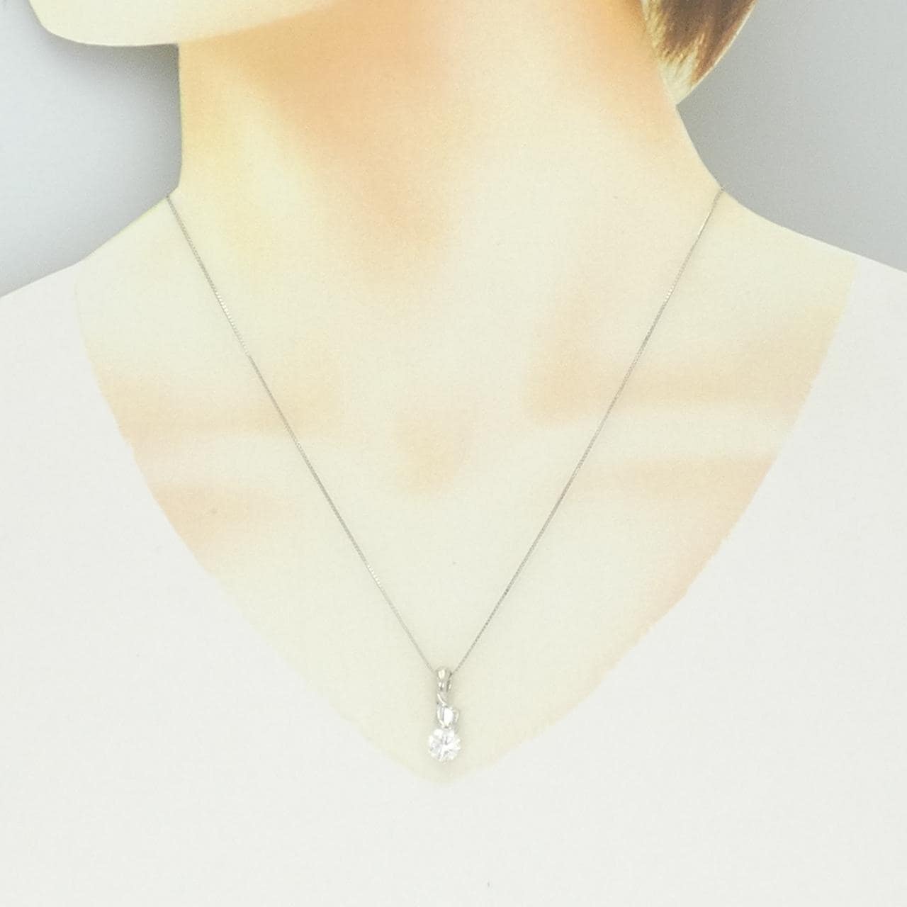 PT900/PT850 ダイヤモンド ネックレス 1.086CT F VS1 VG